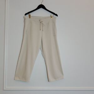 DKNY Sport Cream Ribbed Drawstring Detail Sweat Pants